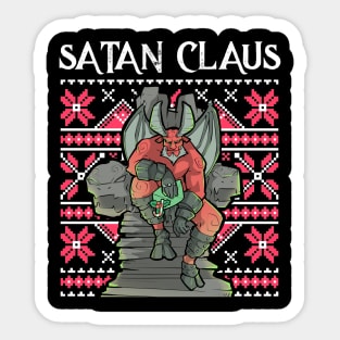 Ugly Christmas Satan Claus Satanic Santa Gothic Occult Goth Sticker